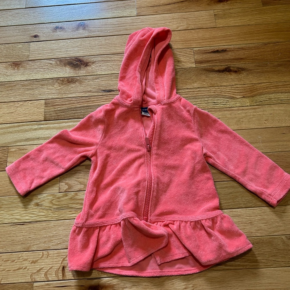 Old Navy Coral Terry zip cover up